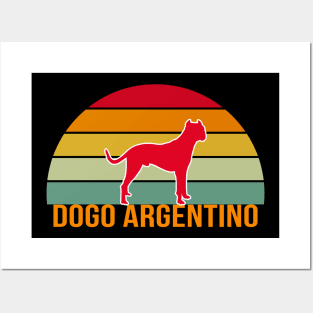 Dogo Argentino Vintage Silhouette Posters and Art